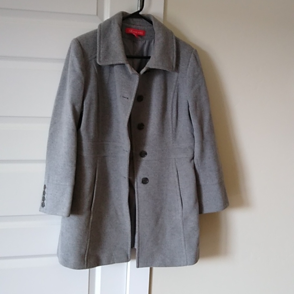 Vintage Anne Klein jacket mid length sz L gray wool